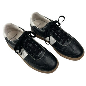 Frankie4 Levi Black Leather Fashion Comfort Sneakers Womens Size 8 New $208